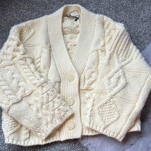 Zara chunky knit cardigan baby yellow